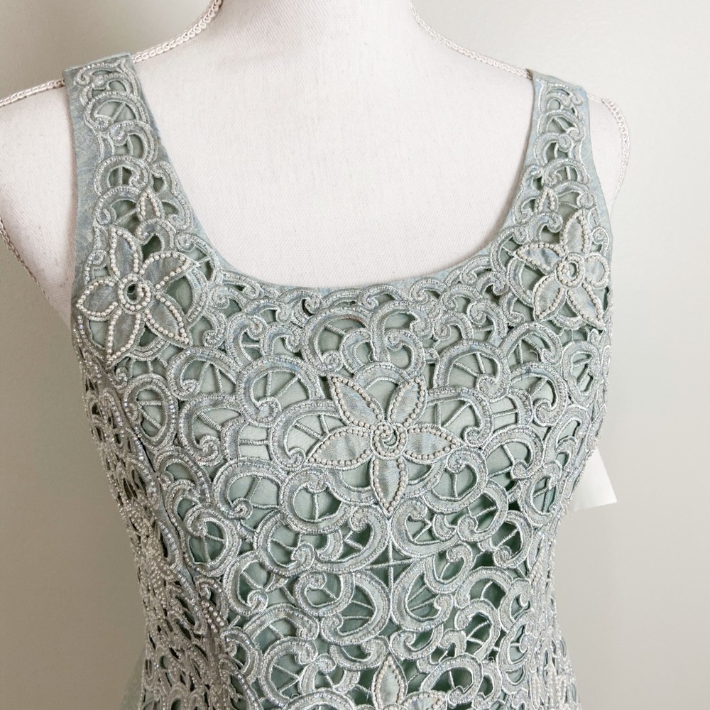 Worn Once. Vintage Albert Nipon 2pc Green . Hemme… - image 3